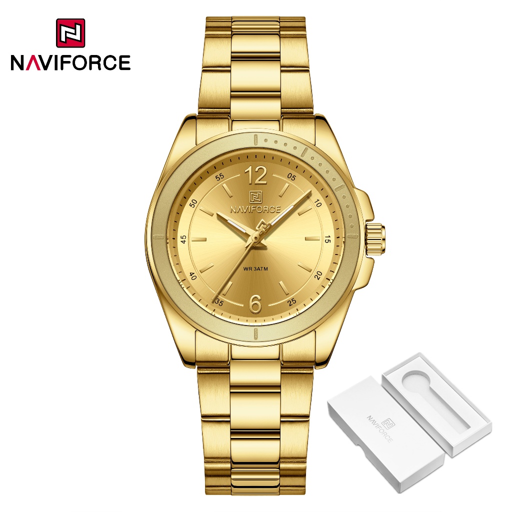 NAVIFORCE 5062 Relógio Feminino Minimalista Clássico Quartzo Com Pulseira De Aço Inoxidável - Watches