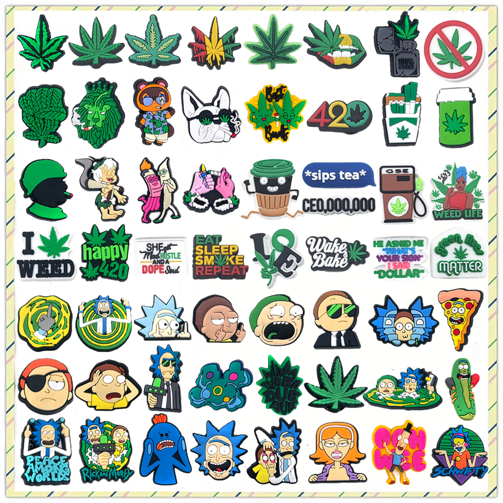 Quente 1 Pçs Folhas Verdes E anime Encantos Dos Desenhos Animados Pino Sapato Acessórios Decorar Chinelos Sandália em Oferta na Shopee