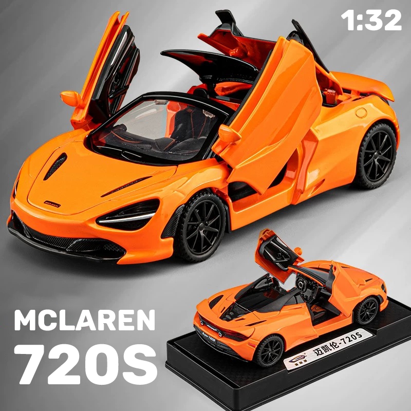 Escala 1 : 32 McLaren 720S Modelo De Carro De Liga Fundida Som Luz Série Entusiasta Presente De Aniversário Das Crianças