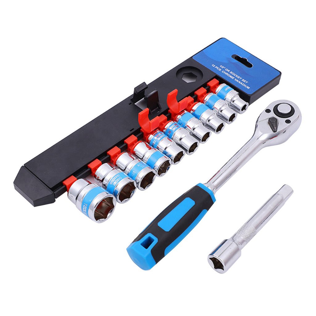Jogo De Soquete Sextavado 1/2 Catraca 12 Peças 10 a 24mm com Extensão em Oferta na Shopee
