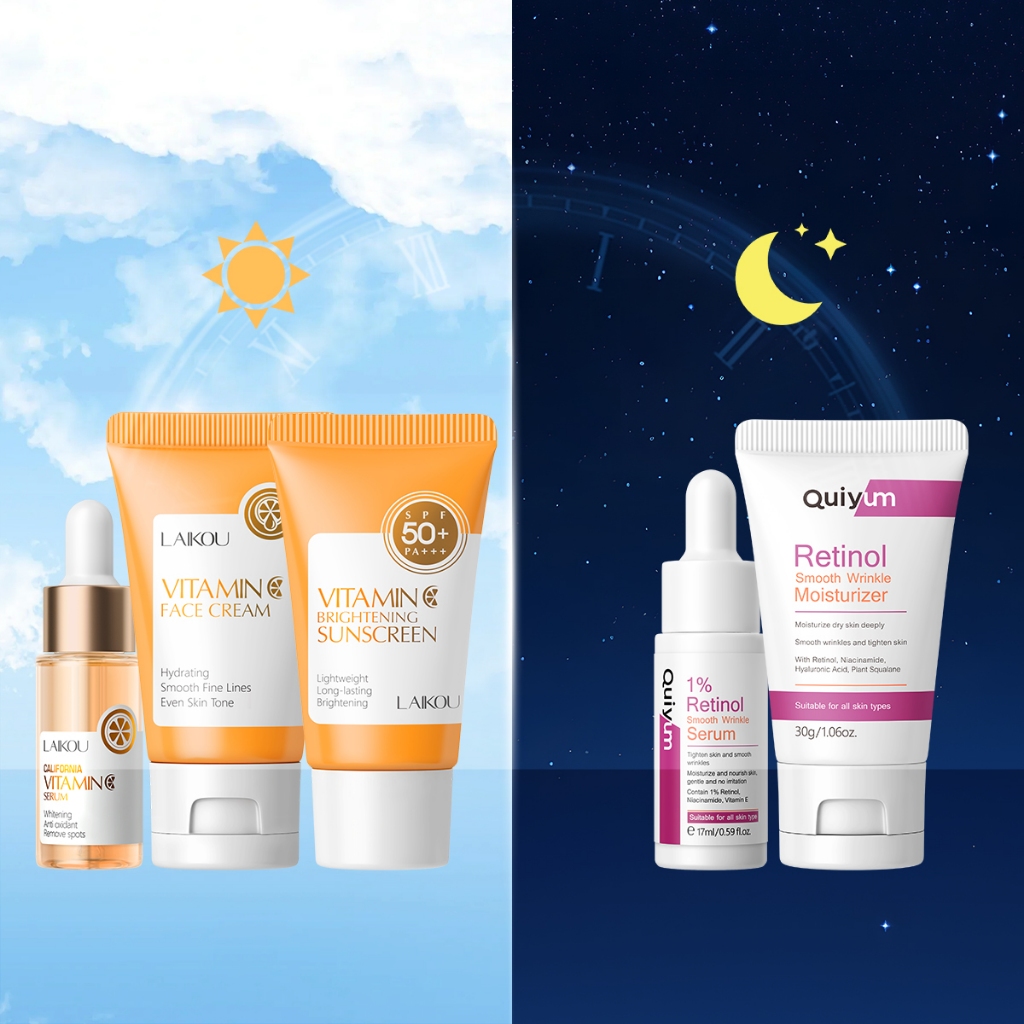 LAIKOU Conjunto De Cuidados Com A Pele Diurno E Noturno Para Iluminar , Reparar