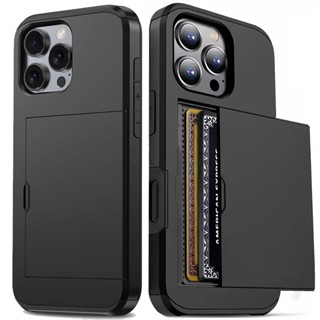 Caso de telefone rígido à prova de choque com slot para cartão Para IPhone 16 Pro Max 15 Pro Max 14 Pro Max 13 Pro Max em Oferta na Shopee