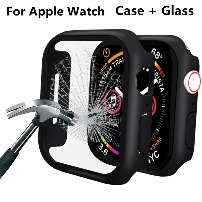 Capa De Vidro Temperado Para Apple Watch Series Band 10 9 8 7 6 SE 5 4 Case 42/46/40/41/44/45/49mm Slim TPU Protetor De em Oferta na Shopee