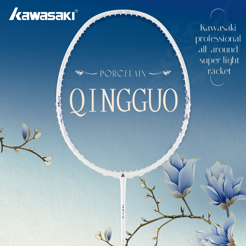 Raquete De Badminton Kawasaki 5U Porcelana QingGuo Adequada Para Jogadores Fessionais 40T Alto Módulo Grafite 18-30LBS V