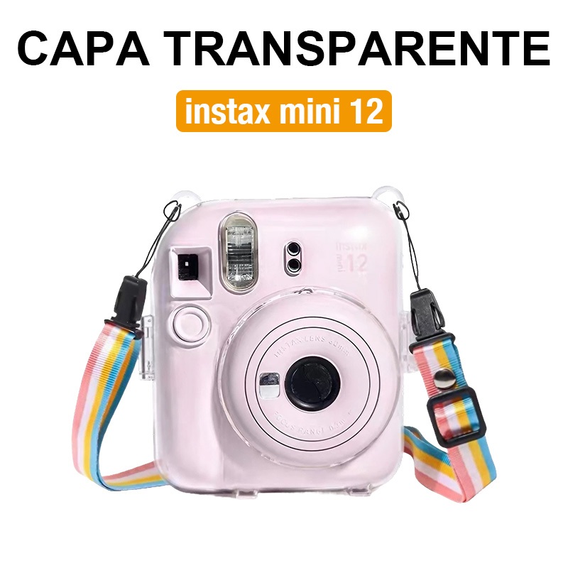 [Film Lab] Capa Capinha Transparente Instax Mini 12 Case Para Câmera Instantânea Capa Protetora Com Alça CAA01 em Oferta na Shopee