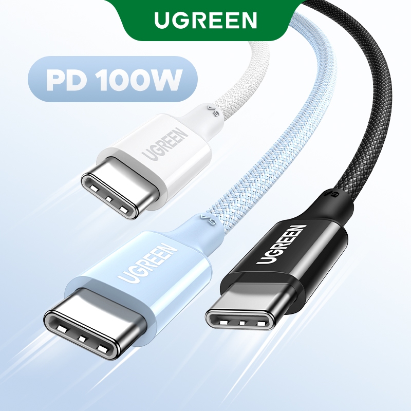 UGREEN PD100W USB-C Para Cabo De Carregamento Rápido Trançado De Nylon iPhone 16 Pro Max , 15 em Oferta na Shopee