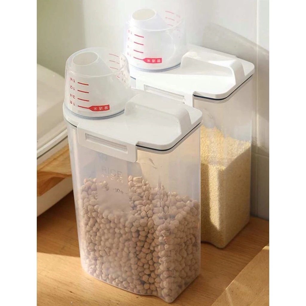 2Pcs Pote Hermético 2500ML Com Medidor recipiente Para Mantimentos Organizadores e Usado para Amaciador de Pó Amaciador