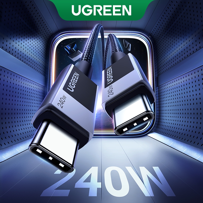 UGREEN 240W PD3.1 Tipo C A 480Mbps Cabo De Carregamento Rápido Trançado USB Para Macbook , iPhone 15 Pro Max , Tabletes em Oferta na Shopee