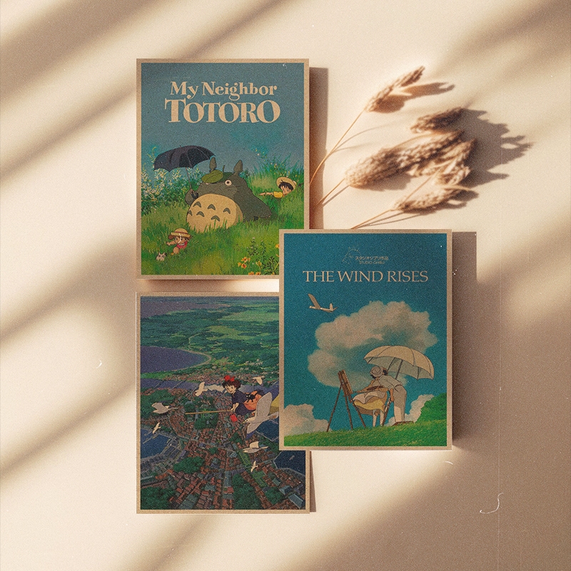 Pôsteres De Filmes Clássicos Studio Ghibli-Decoração Retrô De Parede De Papel Kraft Para Loja E Escritório — imagem 2 de 2