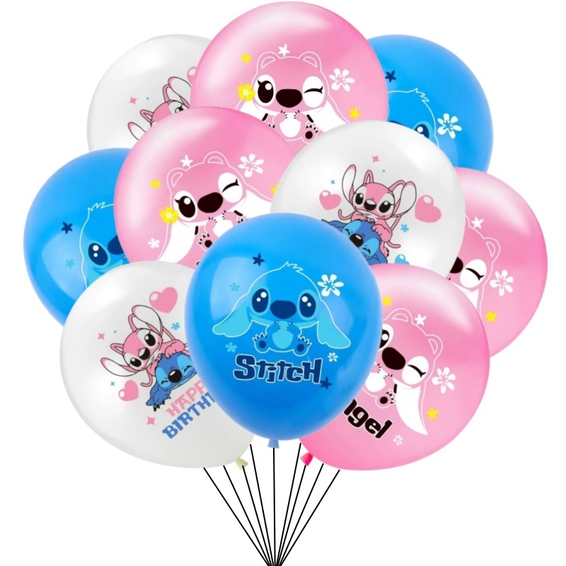 10 Pçs 12 Polegada Lilo E Ponto Conjunto De Balão De Látex Menino Menina Festa De Aniversário Chá De Bebê Decorações De em Oferta na Shopee