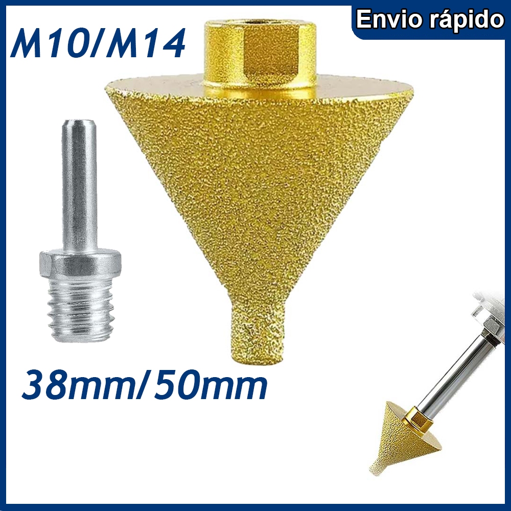 38mm/50mm telha chanfradura diamante chanfradura buraco broca M14/M10 rosqueado ângulo moedor chanfradura fresagem Bit