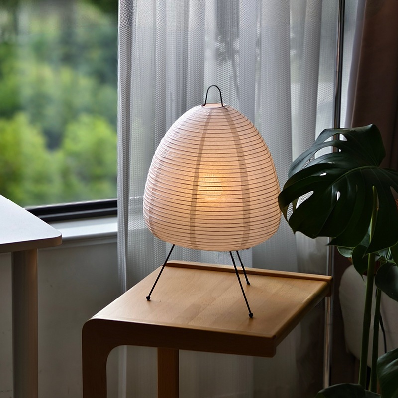 Lâmpada De Mesa De Lanterna De Decoração Japonesa , Candeeiro Papel De Arroz Regulável , Luz Noturna Branca Adequada Par