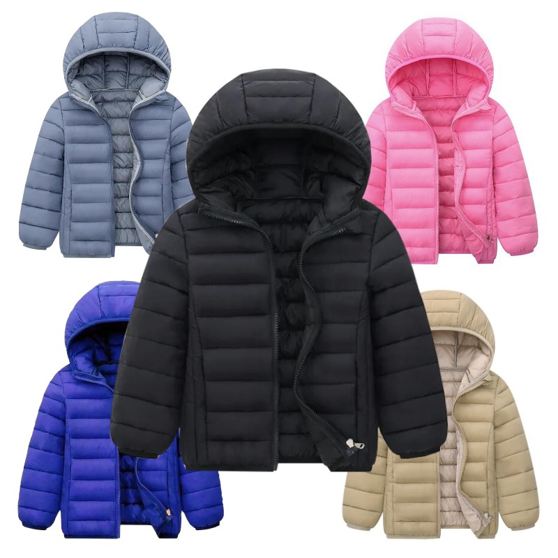 Jaqueta Leve Com Capuz Outono Inverno Casacos Quentes Adolescentes Crianças Meninas Meninos Roupas Casuais