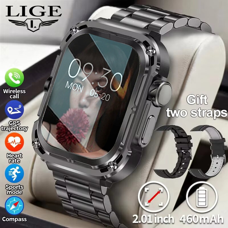LIGE Z85 MAX Relógio Inteligente Original Bluetooth Chamada Rastreador De Fitness Smartwatch Esportes Ao Ar Livre IP68 À