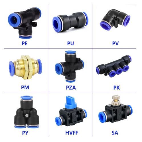 Acessórios Pneumáticos Série PY/PU/PV/PE/HVFF/SA Mangueira De Tubo De Ar Push in Acoplamento Rápido 4mm 6mm 8mm 10mm 12m