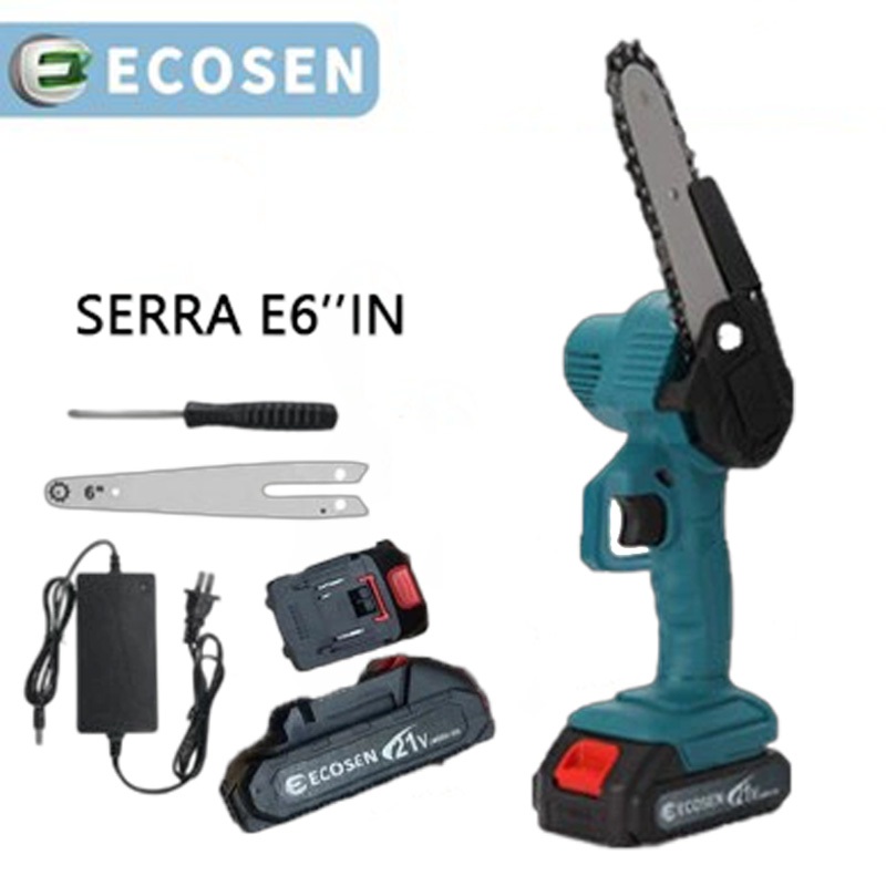 Motosserra portátil mini bateria recarregável 6 polegadas 21v azul em Oferta na Shopee