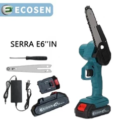 Motosserra portátil mini bateria recarregável 6 polegadas 21v azul