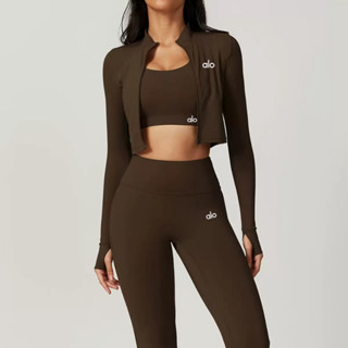 Yoga 3 Peças De Treino De fitness Feminino Curto Regata + leggings + Jaqueta Conjunto jogg...