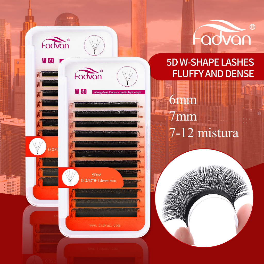 Cílios FADVAN YY 5D 4D Shape Lash 6 7 mm De Volume Brasileiro
