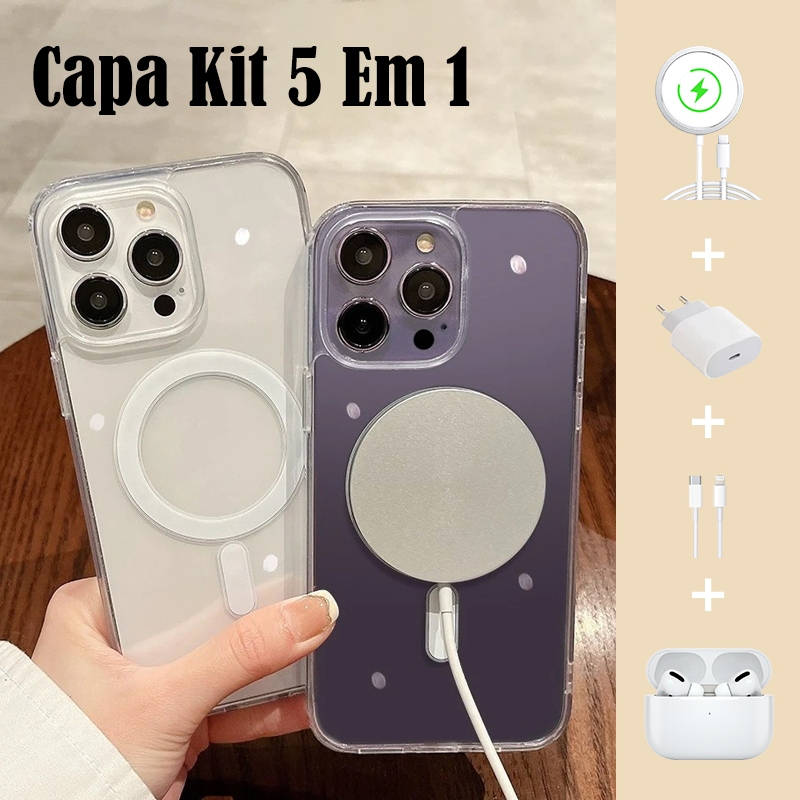 Novo kit 2025 Iphone 5 Em 1 MagSafe De Cinco Peças/Capa De Telefone/Cabo De Dado