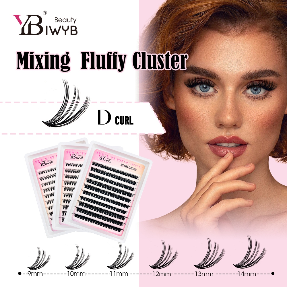 Clusters De Cílios 200 Peças Individuais DIY Extensão Finos E Fofos Mistura De Aparência Natural 9-14mm D Curl