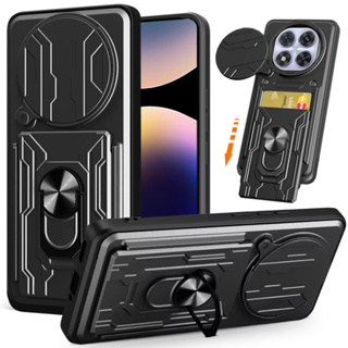 Caso de telefone rígido de prova de choque com parêntese e slot de cartões Para Redmi Note 15 Pro+ Note 14 Pro Note 13 em Oferta na Shopee