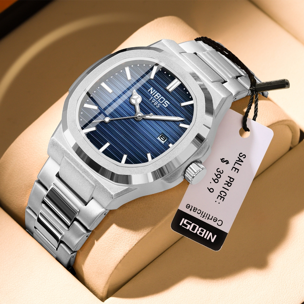 NIBOSI Relógio Esportivo Masculino original casual De Aço Inoxidável À Prova D'água em Oferta na Shopee