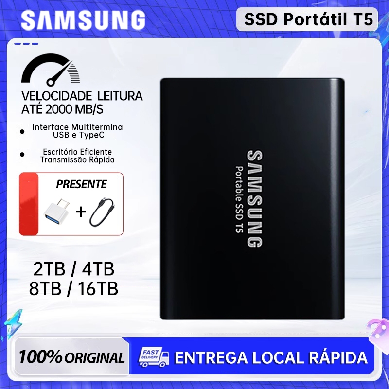 SAMSUNG SSD Externo Hd Sata 1tb 1TB 2TB 4TB USB 3.0 Disco Rígido Portátil Armazenamento De Grande Capacidade HDD