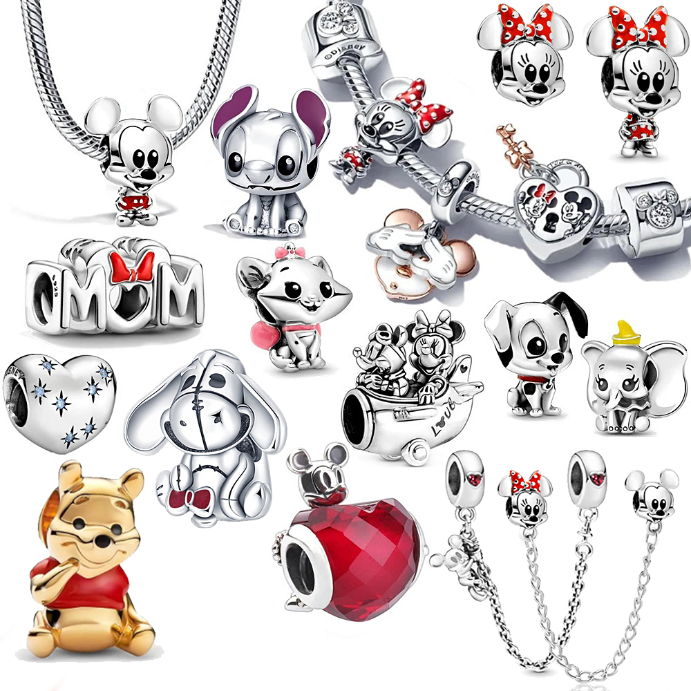 Berloque Pingente Charme Mouse Prata 925 Bijuterias Dog Bear Charms Para Pulseira Bracelete Pingentes em Oferta na Shopee