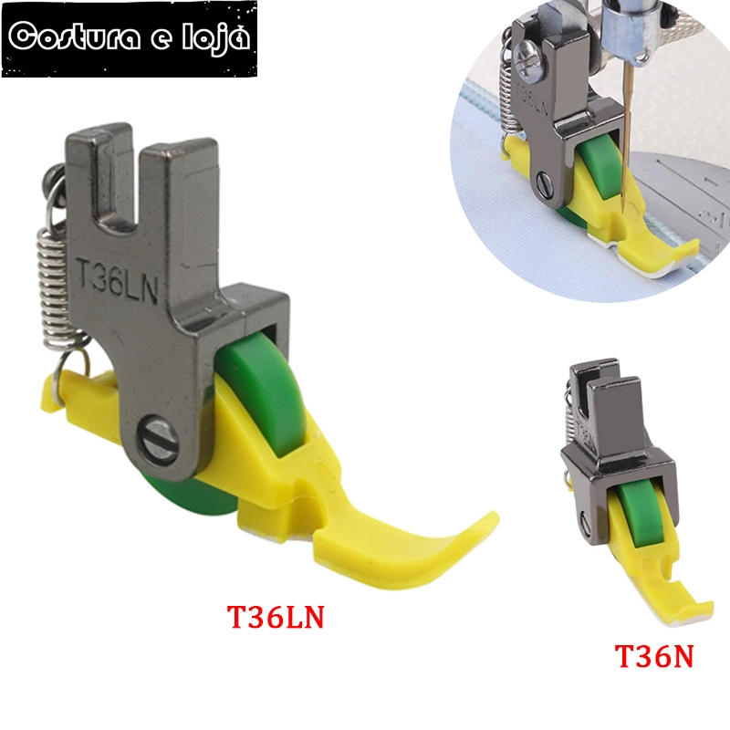 Calcador Para Zíper Plástico Con Rolo Rolete Roda Esquerda Direita Para Máquina Reta Industrial-T36LN/T36N