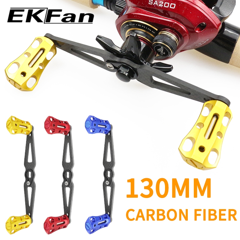 EKFan 130mm Carbon fiber straight Baitcasting Fishing Reel handle for shimano/daiwa/abu 7*4/8*5mm Reel Handle DIY part