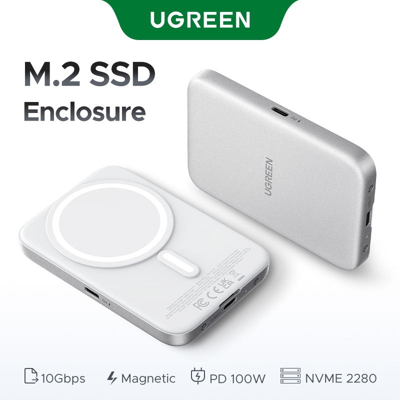 Gabinete SSD Magnético UGREEN M . 2 NVME Com Magsafe Para iPhone 16 15 Pro Max , Capa Externa Adaptador PD100W 10 Gbps U - Computers & Accessories