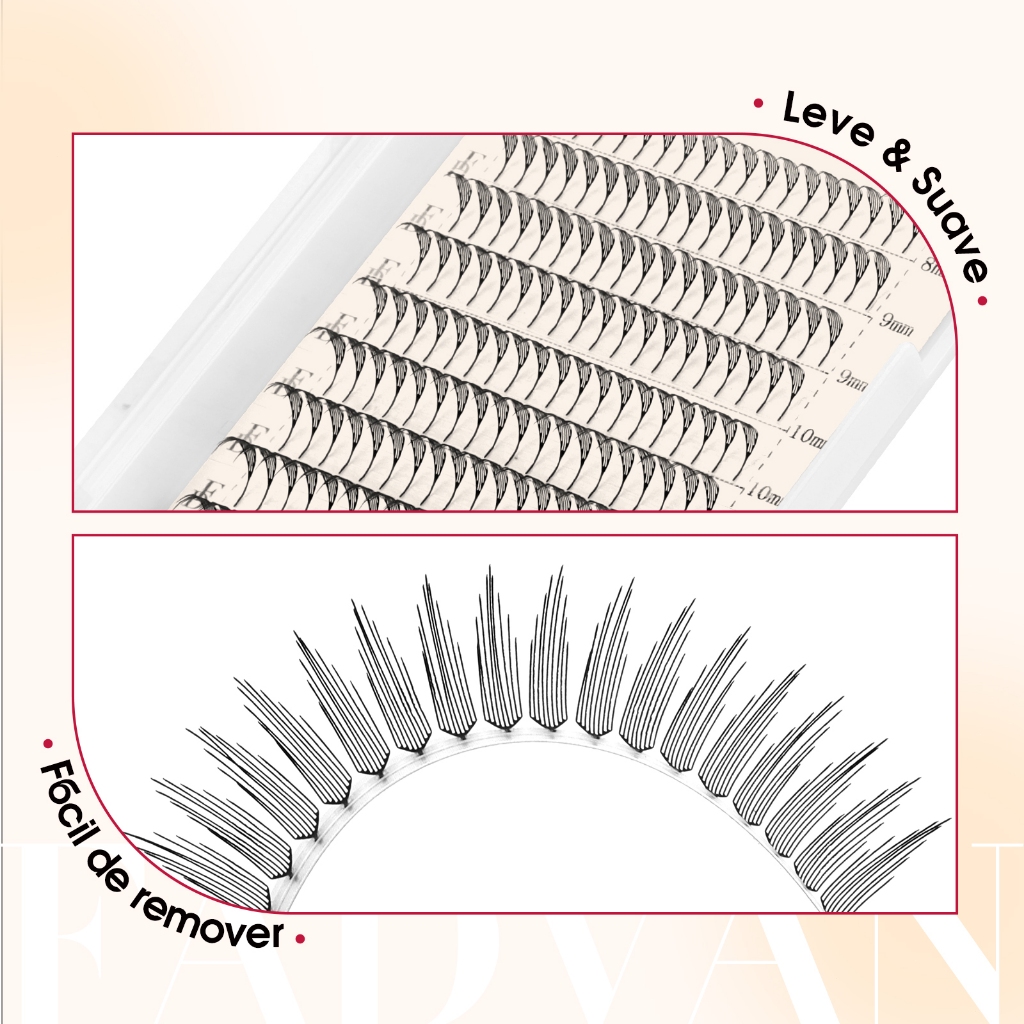 Cílios FADVAN Pena De Caxemira Individual Comic Spire Premium Mink Lashes · foto 2