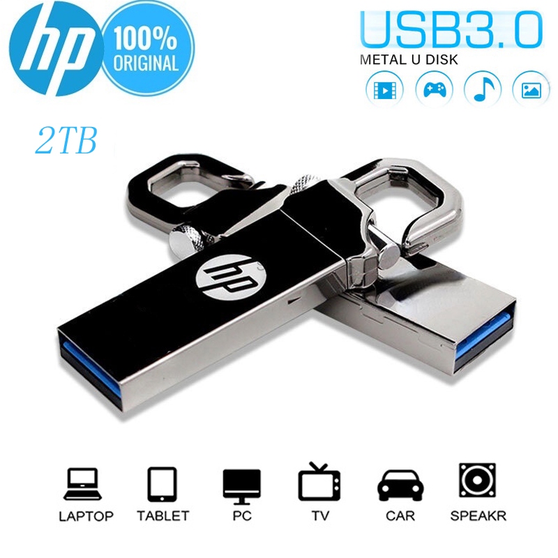 Unidade Flash Portátil HP Pen Drive 2TB USB 3.0 À Prova D'água E De Poeira Para Armazenar Arquivos Vídeos OTG