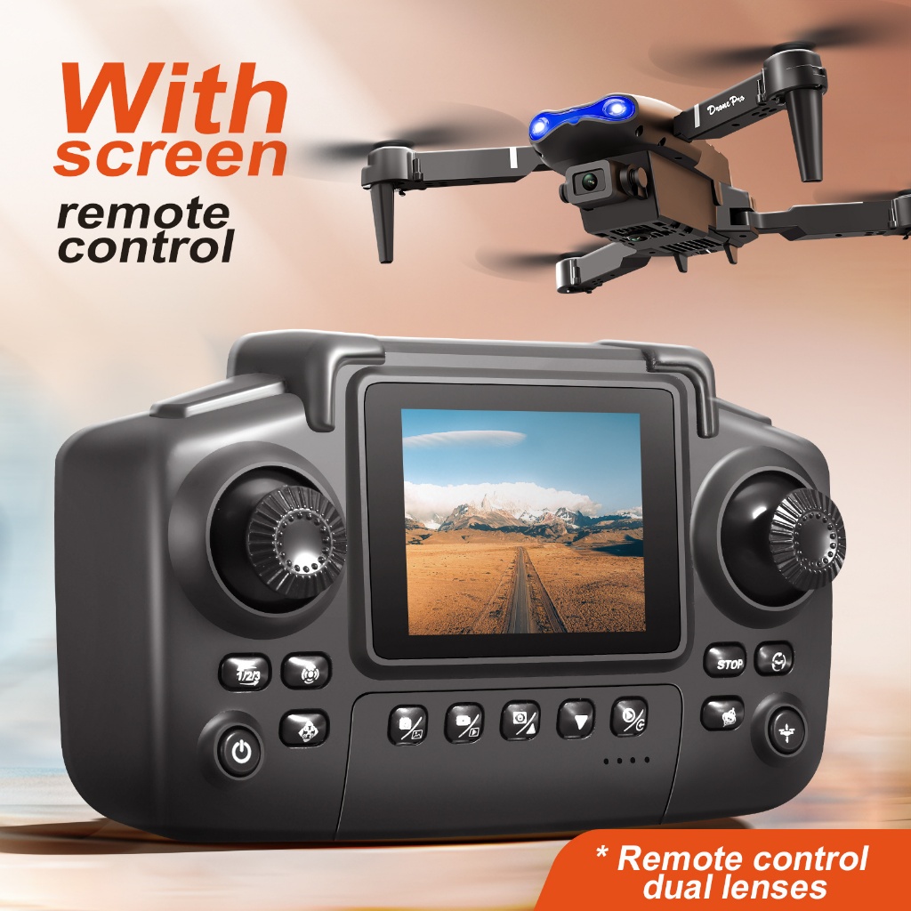 2025 Novo Drone Atualizado E88 Com Tela 4K HD Fotografia Aérea Câmera Dupla Dron Dobrável Quadcopter Brinquedo RC Para P