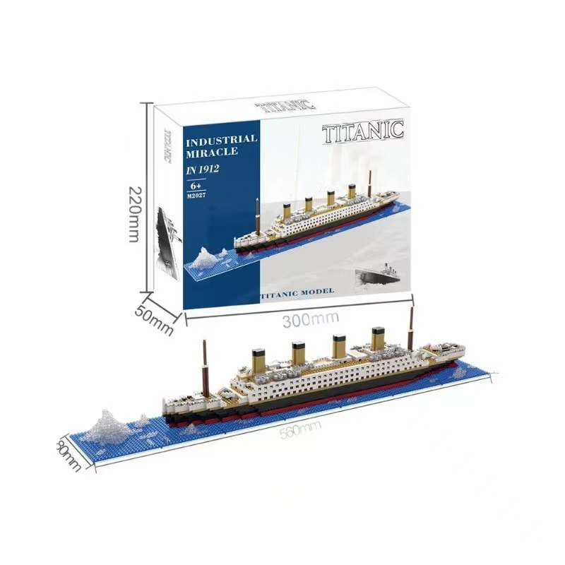 Grande Micro Diamante Titanic Blocos De Construção Iceberg Cena Desktop Modelo Menino Menina Brinquedo Quebra-Cabeça