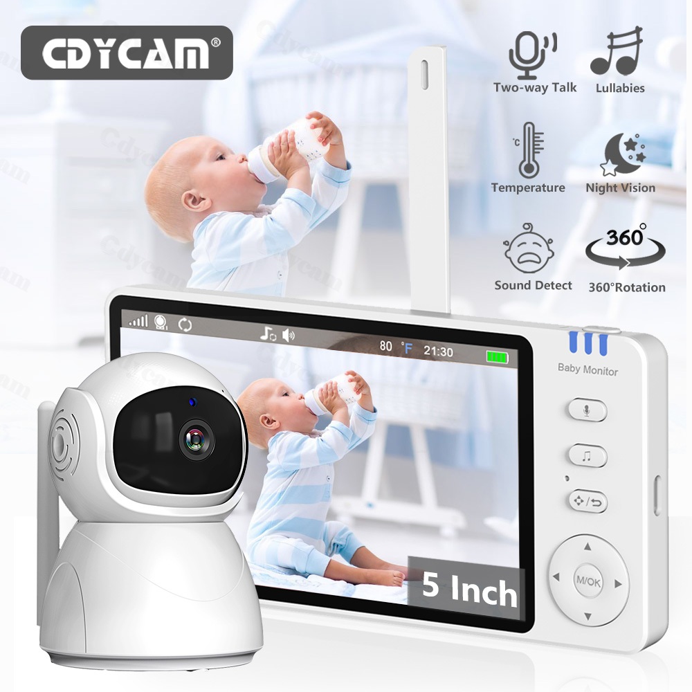 Tela De 5 Polegadas Monitor De Bebê Com Câmera Eletrônica Babysitter 2-Way Audio Night Vision Monitores De Vídeo Nanny