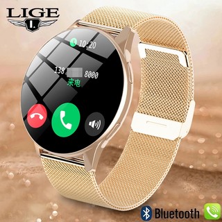 LIGE Assistente De Voz Relógio Inteligente Original Feminino Masculino À Prova Dwaterproof Água Bluetooth Chamada Esport