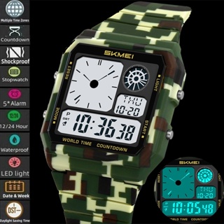 Skmei Hora Mundial Relógios Esportivos Militares Com 5 Despertadores Masculino Analógico Display Digital LED Relógio De em Oferta na Shopee