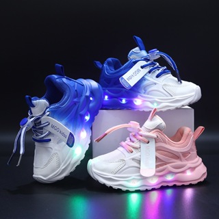 2025 Novo Estilo tênis infantis meninos estudantes casuais sapatos de placa alta meninas sapatos de bebê LED sapatos em Oferta na Shopee