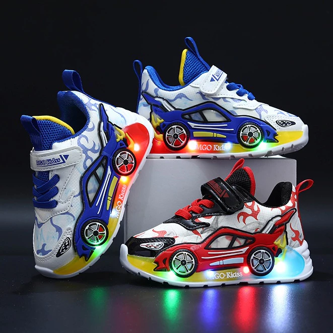 2026 Novo Estilo tênis infantis meninos estudantes casuais sapatos de placa alta meninas sapatos de bebê LED sapatos — imagem 1