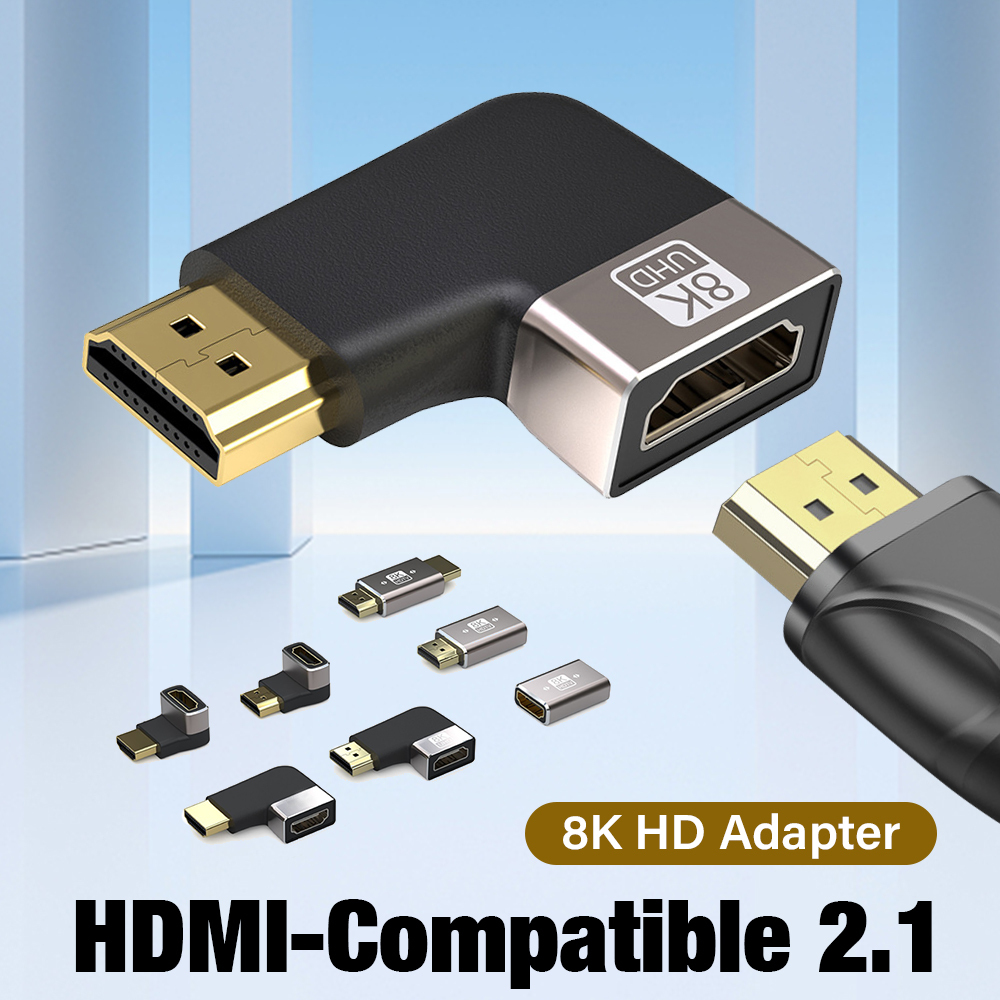 Cabo Adaptador HDMI 2.1 8K em U 90 180 Graus Conversor para PS4 PS5 TV Notebook Monitor