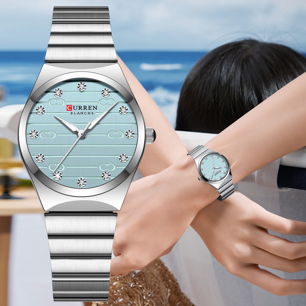 CURREN Relógio Feminino Original Moda Genuína Simples Versátil Pequeno Mostrador De Aço Inoxidável Luminoso Quartzo 9110 em Oferta na Shopee