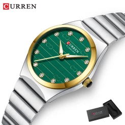 Original CURREN Relógio Feminino Moda Cor Clash Design Mostrador Luminoso Pulseira De Aço Inoxidável Simples Ao Ar Livre