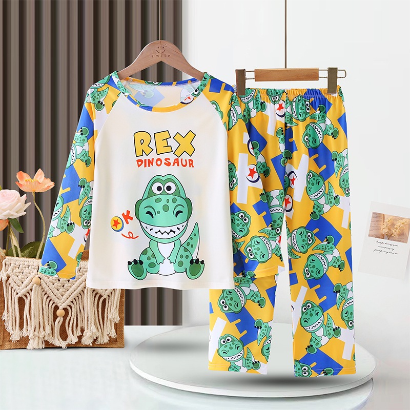 Pijamas Infantis Meninos Meninas Moda Desenho Animado Casual Ternos Para Casa