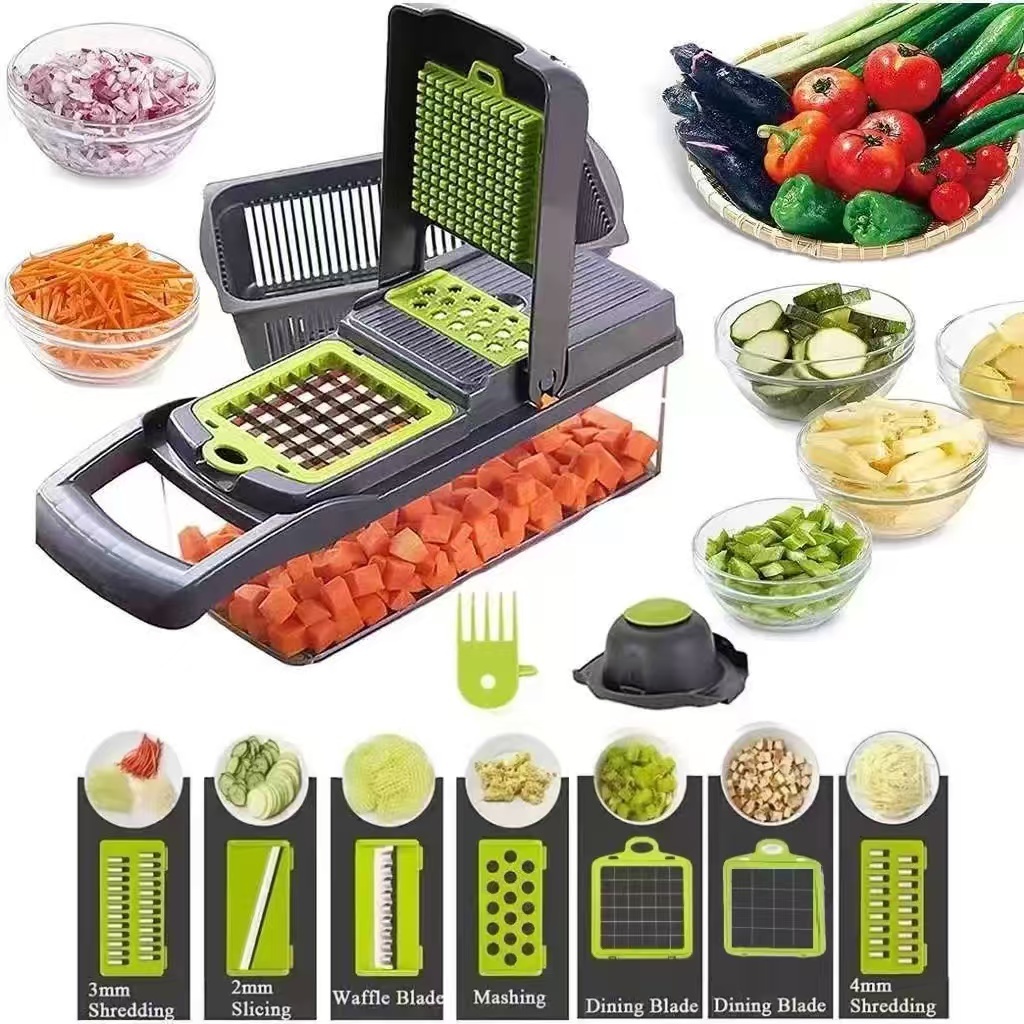 Fatiador De Cozinha Ralador De Legumes Multifuncional Profissional Em Aço Inoxidável 16 em...