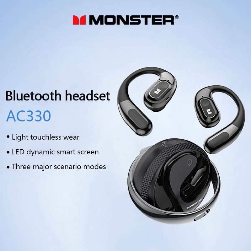 Monster AC330 Fone De Ouvido Bluetooth HIFI Qualidade De Som Toque Inteligente Redução De Ruído - Audio