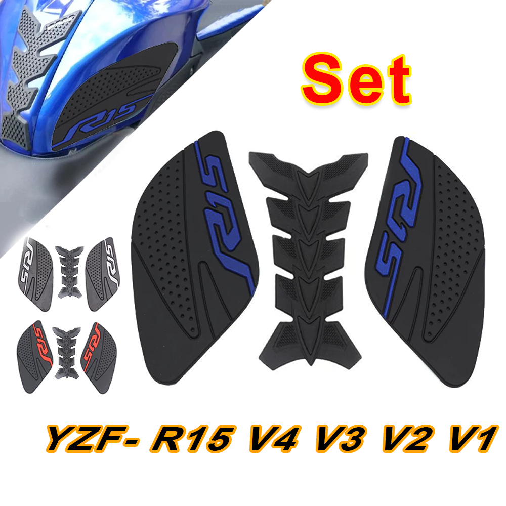 Para YAMAHA YZF R15 Motocicleta Tanque Almofada Protetor Adesivo Decalque Gás Joelho Aderência Tração Lateral