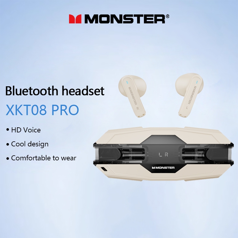 Monster XKT08 PRO Fone De Ouvido Bluetooth Sem Fio HiFi De Qualidade Sonora De Longa Duração Chamada De Voz Hd