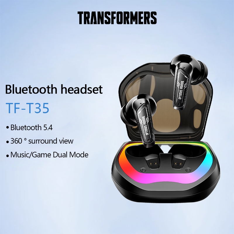 Transformers TF-T35 Fone De Ouvido Bluetooth RGB Luz Ambiente Colorida 360 ° Qualidade De Som Surround